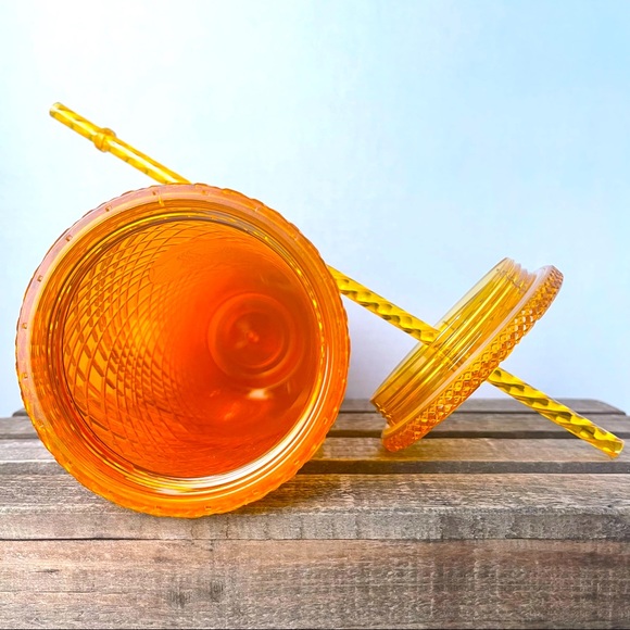 STARBUCKS 2022- Venti Mango/Orange Ombre Jeweled Cold Tumbler - Picture 3 of 4